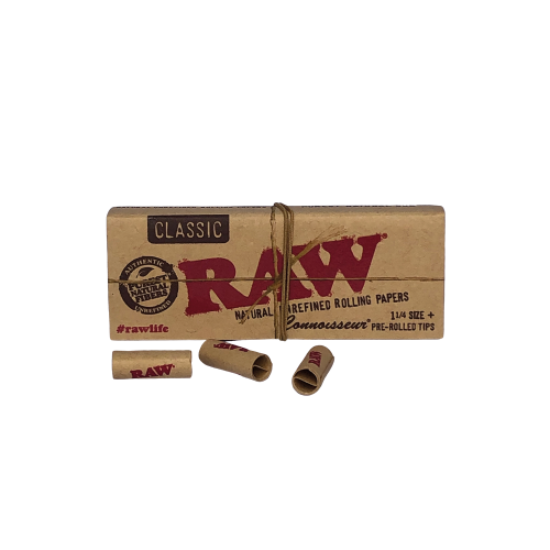 Alternative view of Raw 1 ¼ Connoisseur with Prerolled Tips