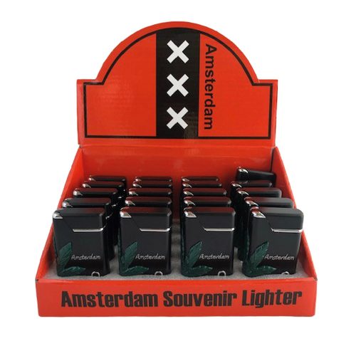 Aanstekers Torch Zwart Cannabisblad Groen