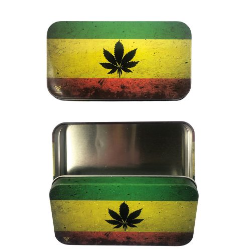 Tin Case Rasta Leaf