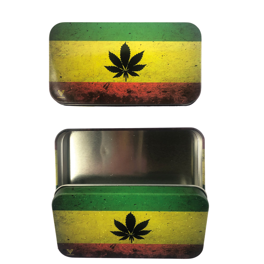 Tin Case Rasta Leaf