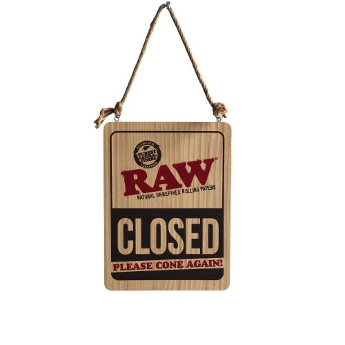 Alternative view of Raw Wooden Sign Open/Close