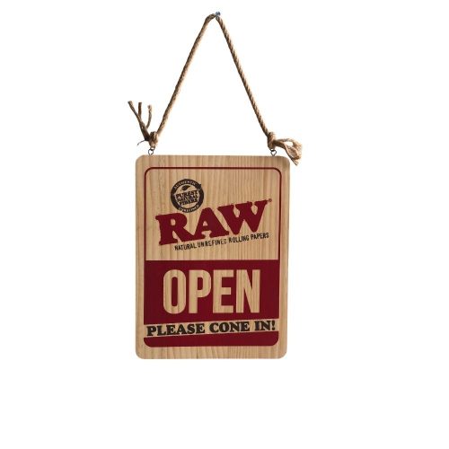 Raw Wooden Sign Open/Close