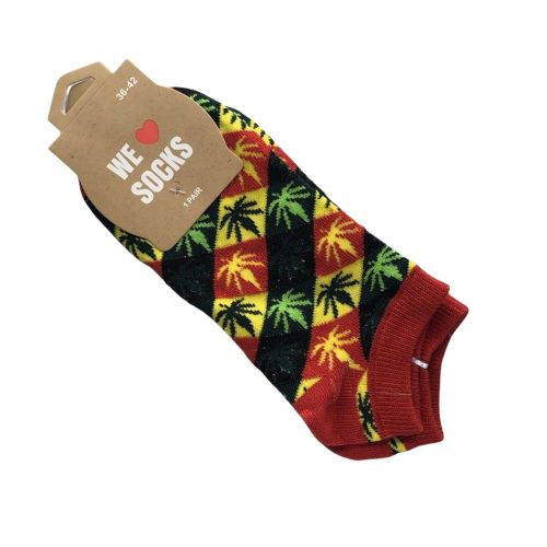 Sok 63 W Short Socks Size 36/42 Rasta Leaves