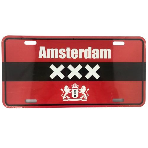 License Plate 10 Amsterdam XXX Black/Red