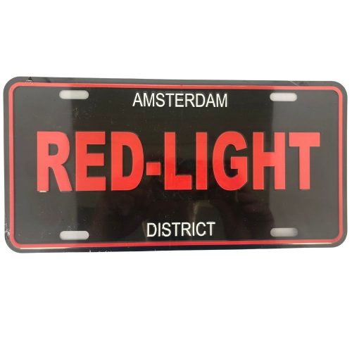 License Plate 14 Black Red Light District