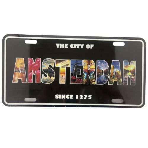 License Plate 7 Black Amsterdam Letters/Fotos