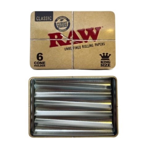 Alternative view of Raw Tin Case for 6 Cones