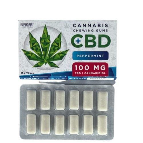 Alternative view of Cannabis CBD Chewinggum 100 Mg Peppermint 12 Pack