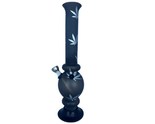 Acryl Bong 18 D Frosty Leaf Zwart 26 Cm