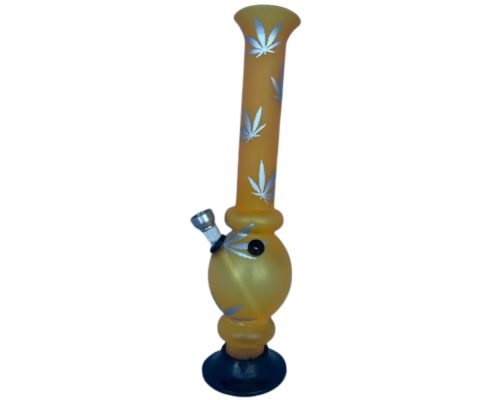 Acryl Bong 18 E Frosty Leaf Geel 26 Cm