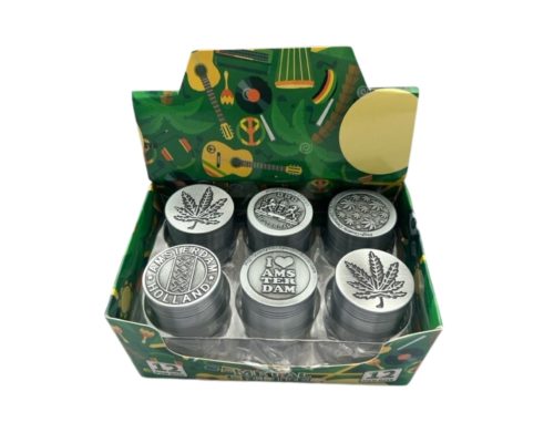 Cool 42 Metal Grinder Silver Amsterdam Leaf Mix 40/4  (12pcs)