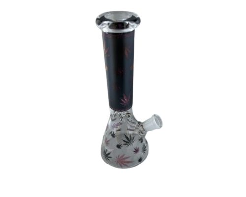 Alternative view of Glass Bong Leaves Black