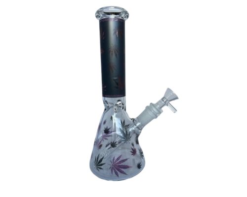 Glass Bong Leaves Black