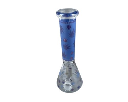 Alternative view of Glass Bong Leaves Blue