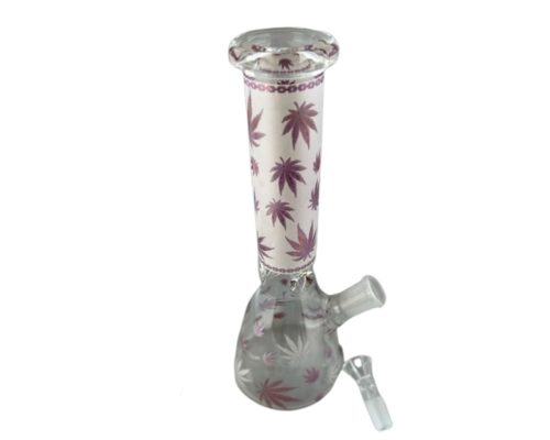 Alternative view of Glass Bong Leaves Pink