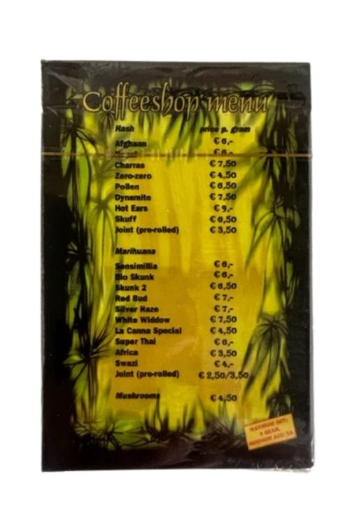 Playing Cards Coffeeshopmenu