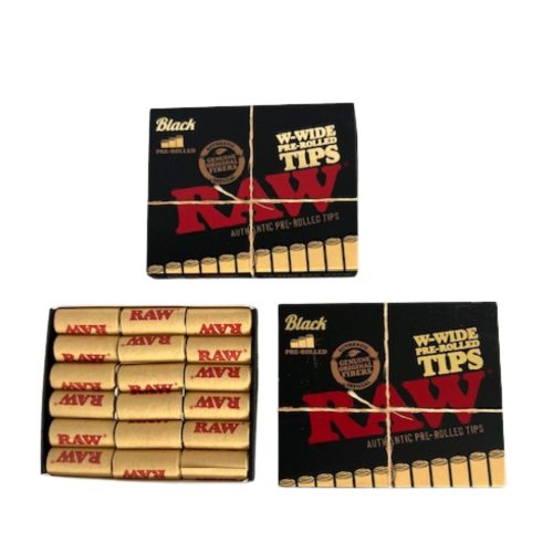 Alternative view of Raw Black Prerolled Tips Wide