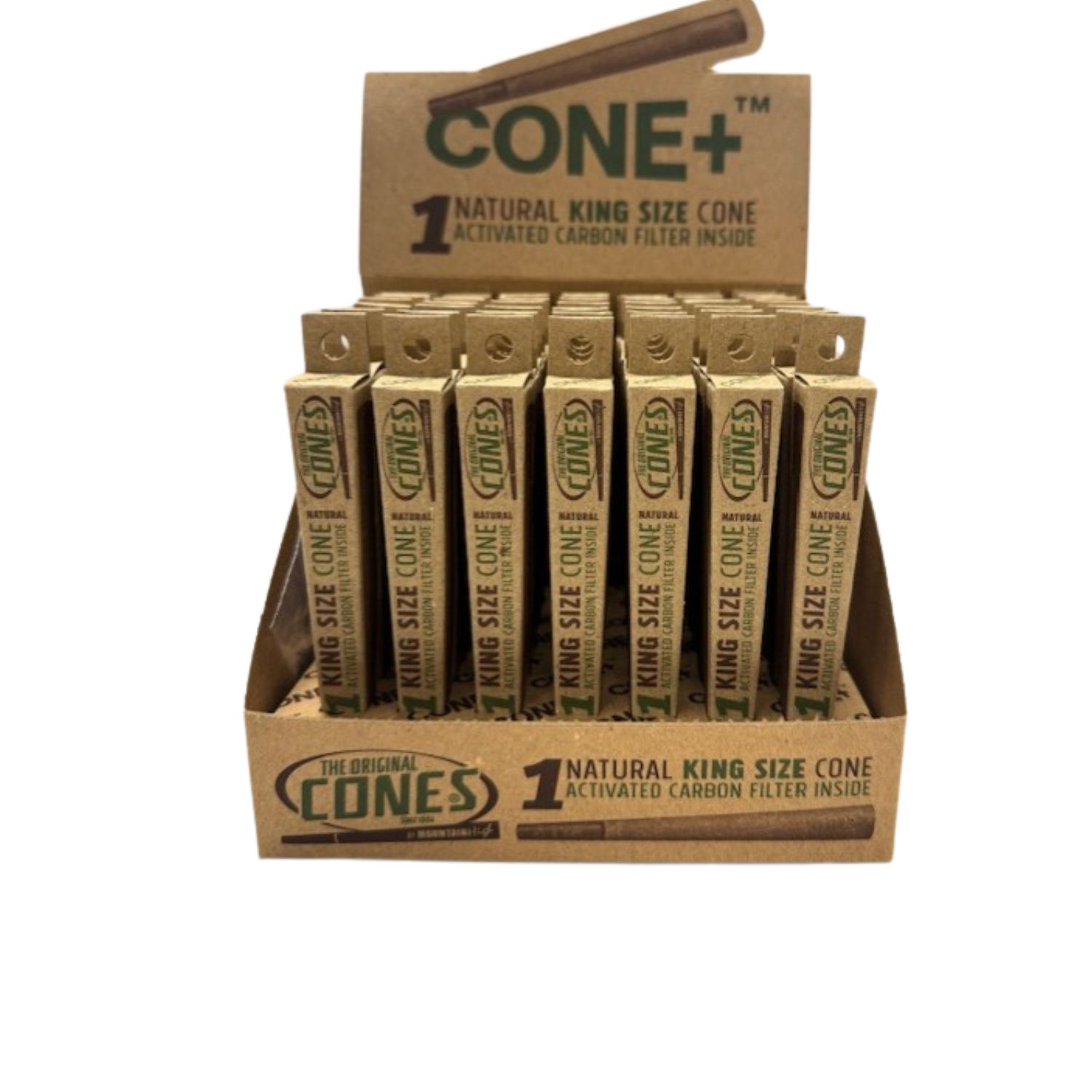 Cone + C tip Natural 1 Pack Cone with Carbon Filter (48)