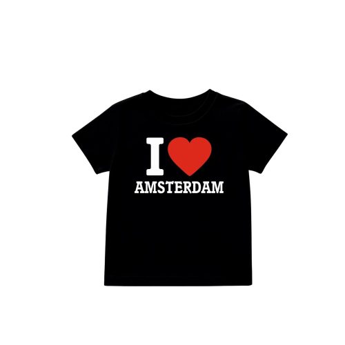 T Shirt I Love Amsterdam Black Kid (92)