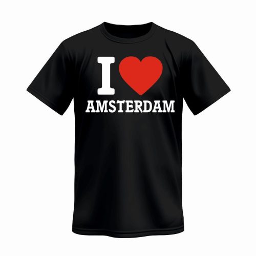 T Shirt I Love Amsterdam Black XXL (Men)