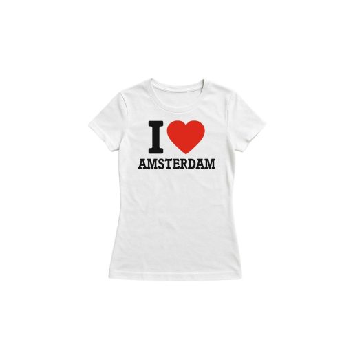 T Shirt I Love Amsterdam White XL ( Ladies)
