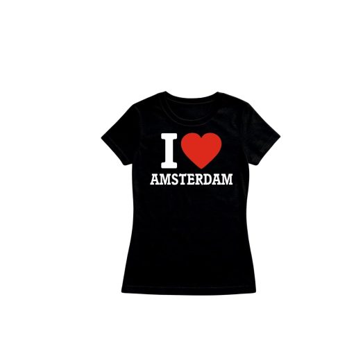 T Shirt I Love Amsterdam Black XL (Ladies)