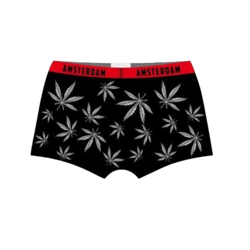 Boxershort Black Leaf Silver XL