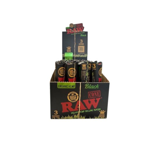 Raw Black Cones Organic KS 3 pcs (display 32)