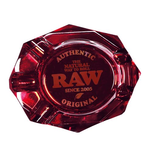 Alternative view of Raw Glass Ashtray Ruby with Giftbox