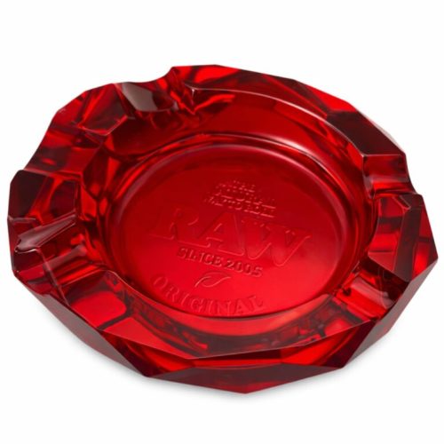 Raw Glass Ashtray Ruby with Giftbox - Image 3